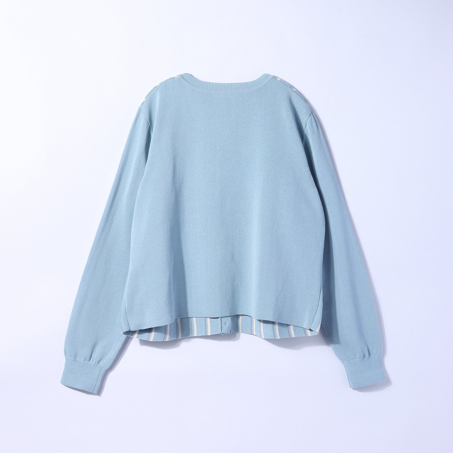 【L】レジメンタルストライプ ショート丈カーディガン