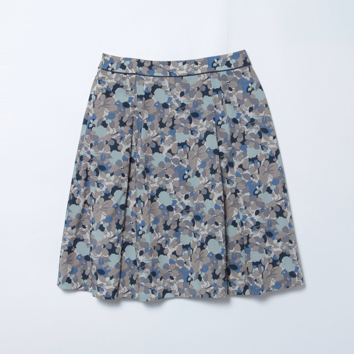 【L】フラワープリント タックスカート