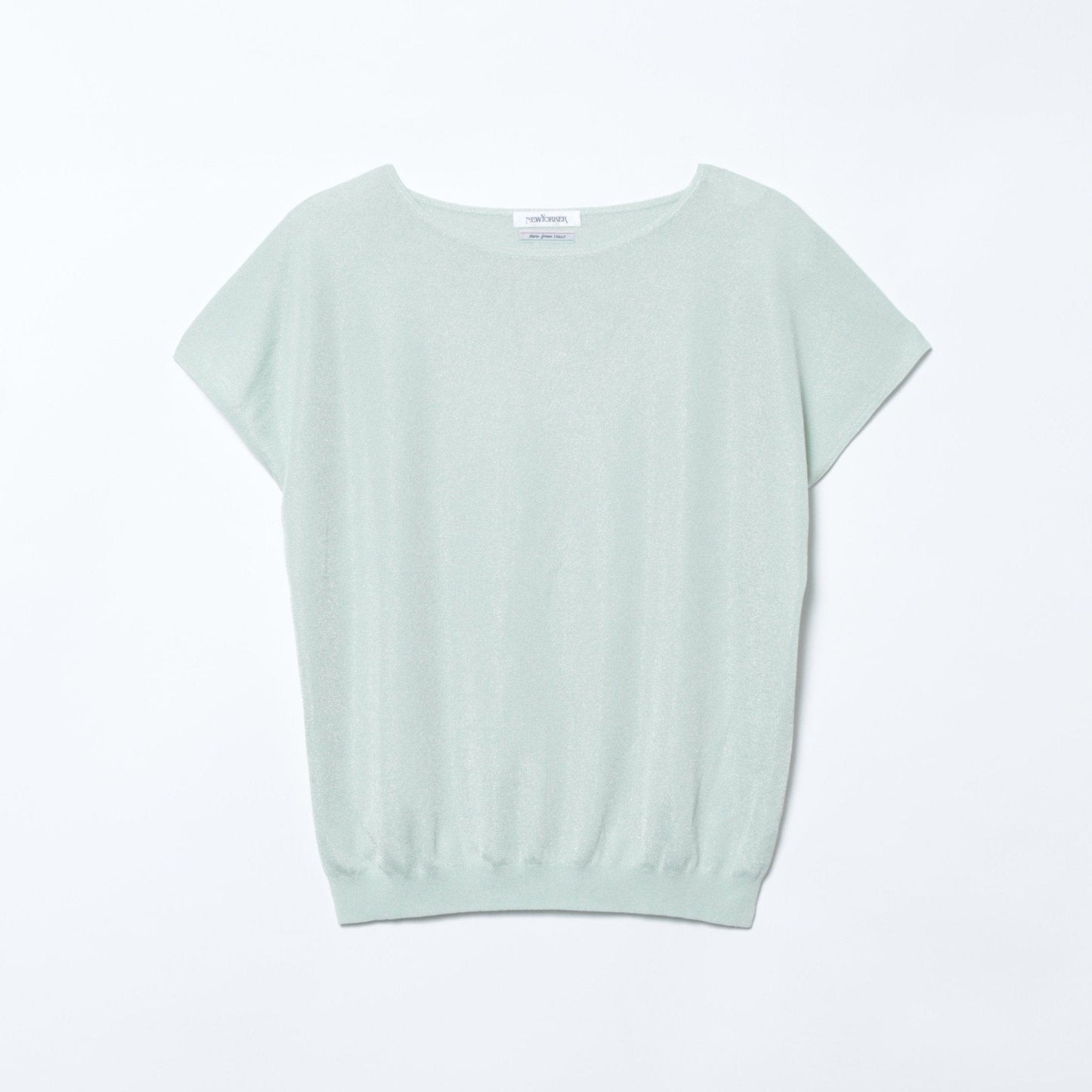 【L】【DRESS KNIT】 ビスコース 半袖ニットプルオーバー(スーツインナー対応)