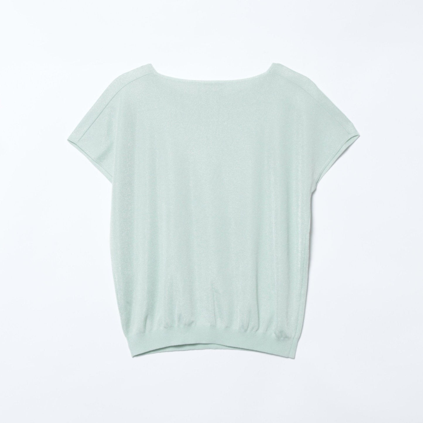 【L】【DRESS KNIT】 ビスコース 半袖ニットプルオーバー(スーツインナー対応)