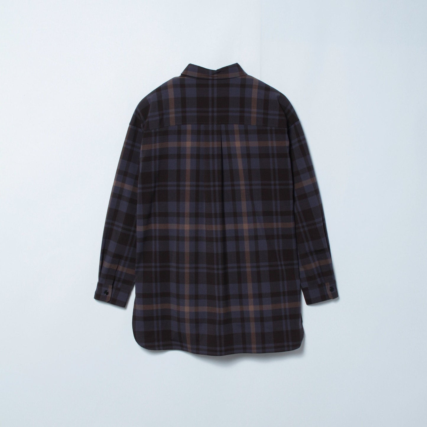 ポリウールドライウールチェック ビッグシルエットシャツ