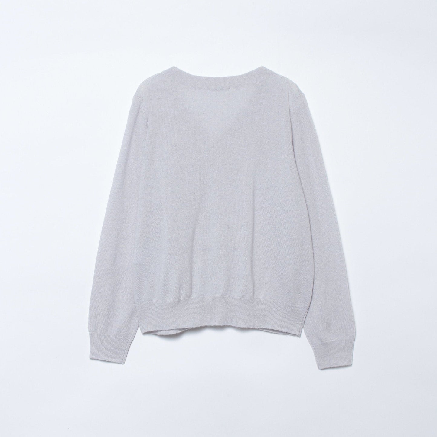【L】シルケットウールカシミヤ Vネックカーディガン