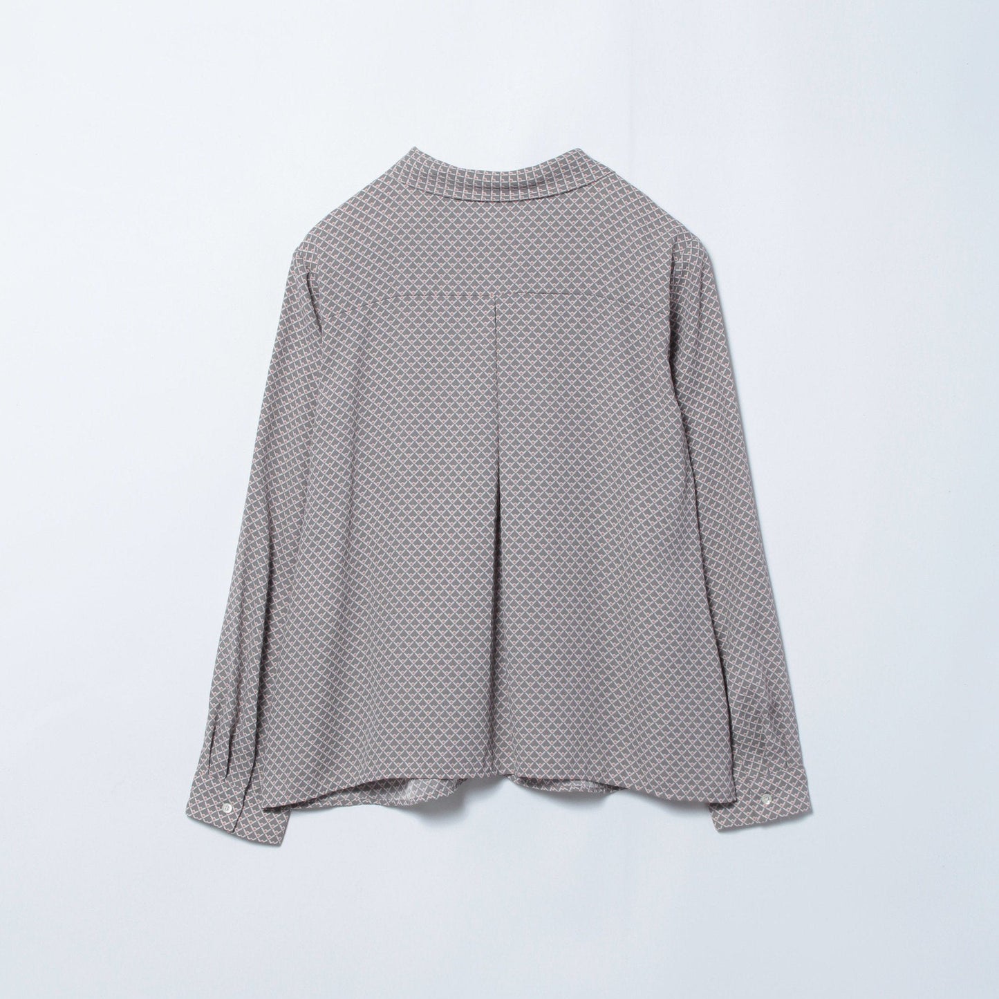 【L】ダイヤゴナルプリント ボウタイブラウス