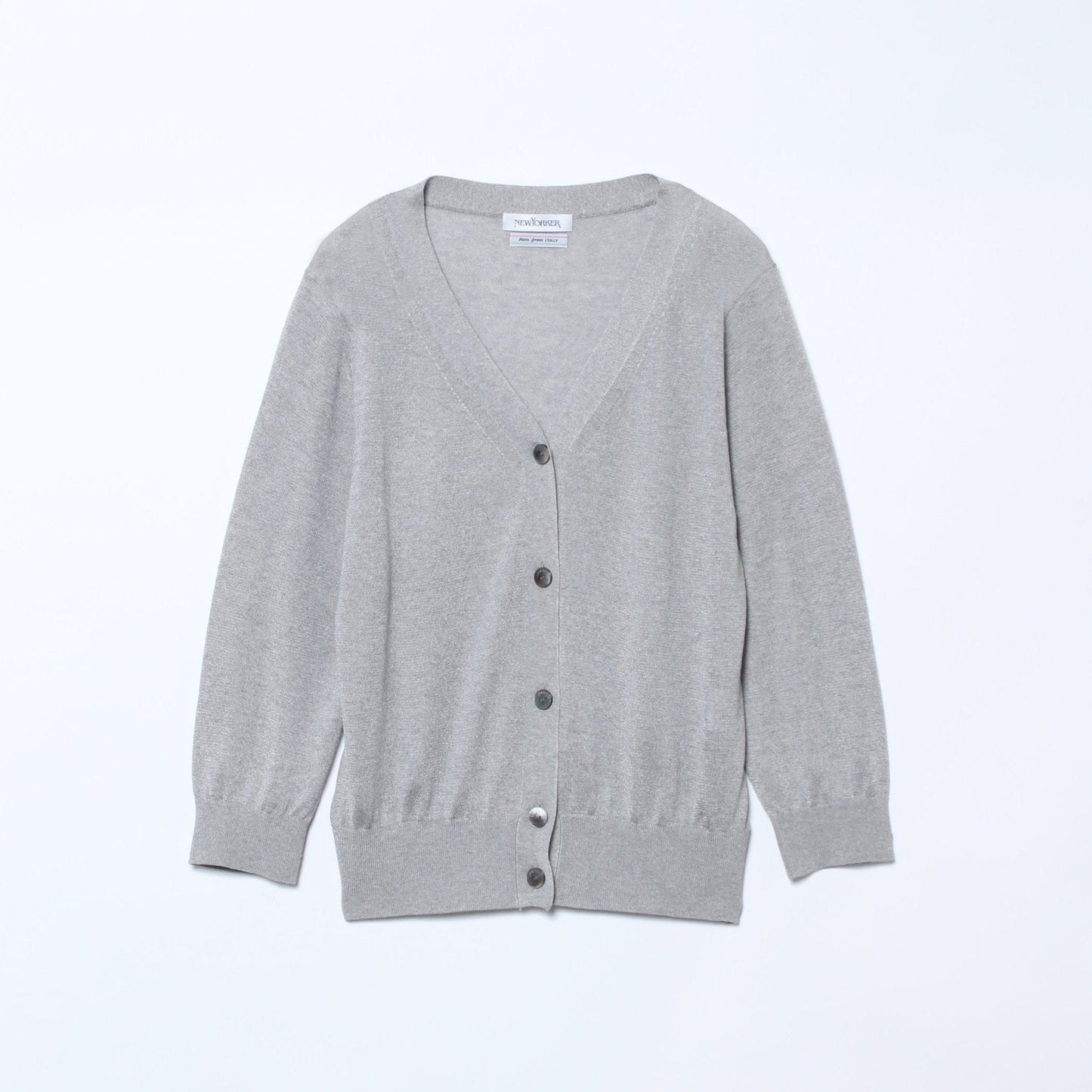 【DRESS KNIT】 ビスコース 7分袖Vネックニットカーディガン