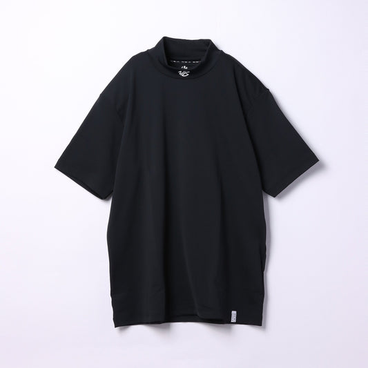 【アウトレット】【WARM・UVカット】ベアスムース裏フリース 半袖モックネックTシャツ