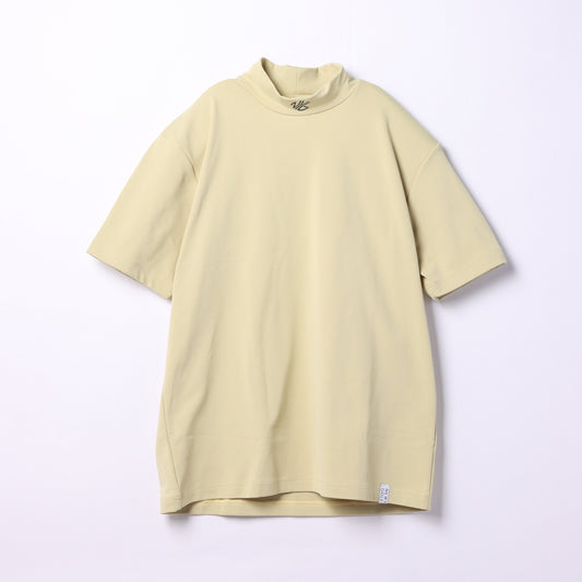 【アウトレット】【WARM・UVカット】ベアスムース裏フリース 半袖モックネックTシャツ
