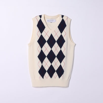【アウトレット】アーガイル ニットベスト