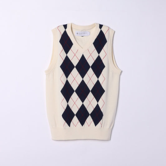 【アウトレット】アーガイル ニットベスト
