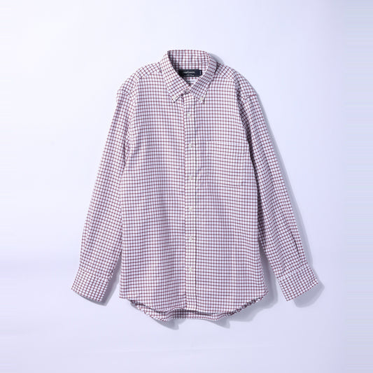 【NY CARE FREE】ハニカムチェック 長袖ボタンダウンシャツ