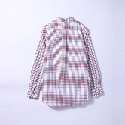 【NY CARE FREE】ハニカムチェック 長袖ボタンダウンシャツ