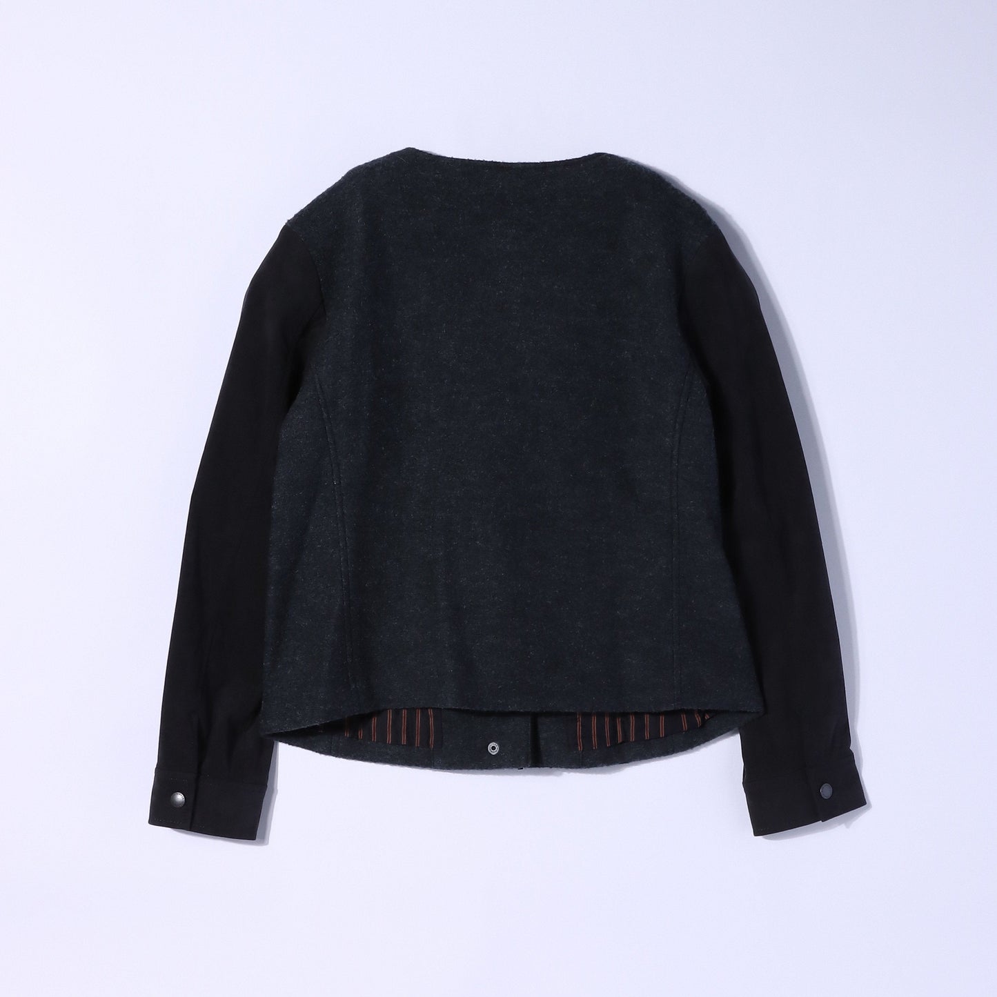 【L】異素材コンビ ジップアップブルゾン