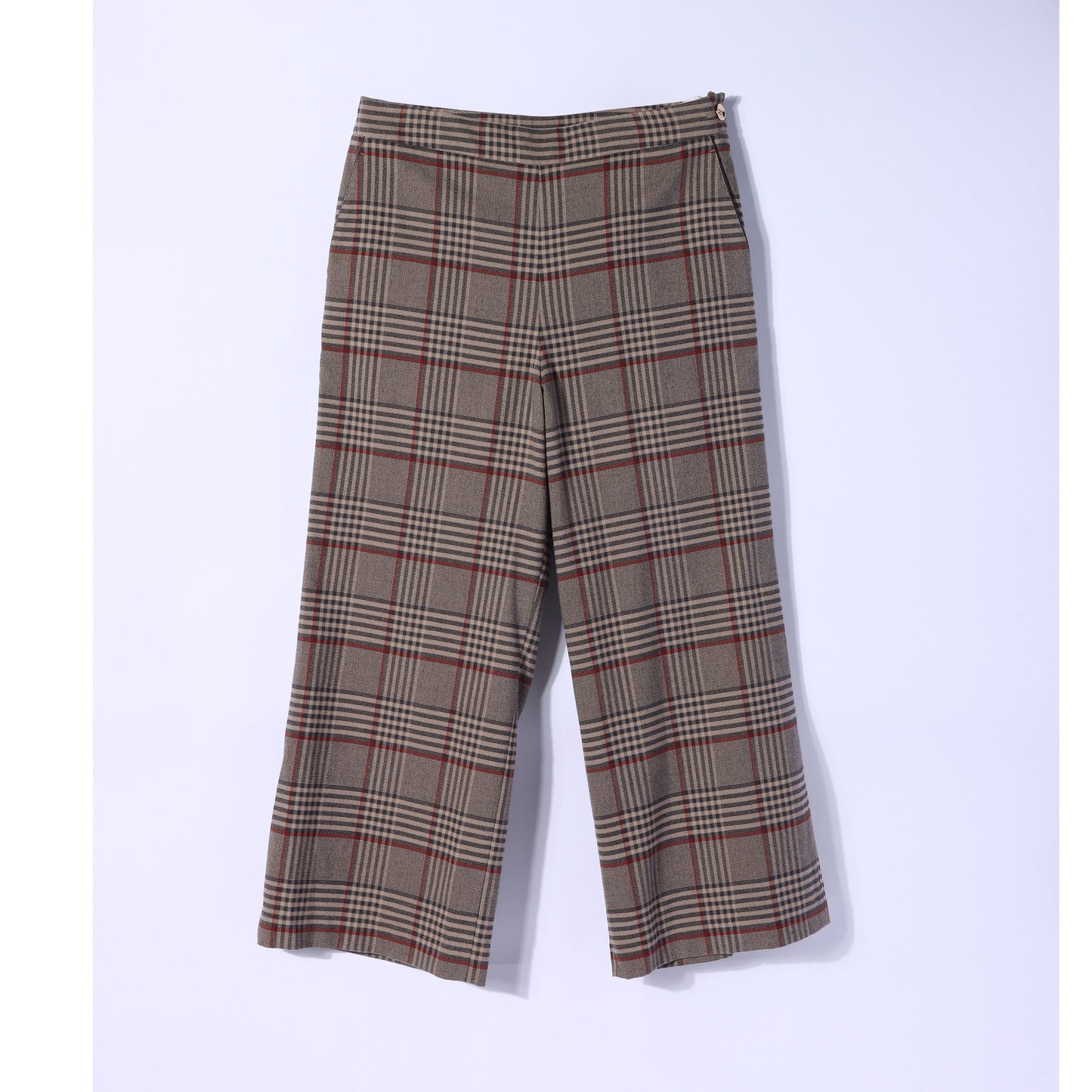 【L】チェックセミワイドハンサムパンツ