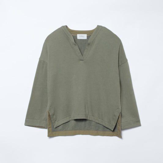 Organic Cotton Ratch pile  Vネックスウェット