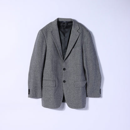 カシミヤ混へリンボーンミルド アンコンブリーカーモデルジャケット(2ボタン)