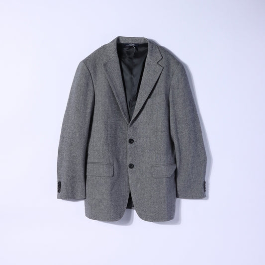 カシミヤ混へリンボーンミルド アンコンブリーカーモデルジャケット(2ボタン)