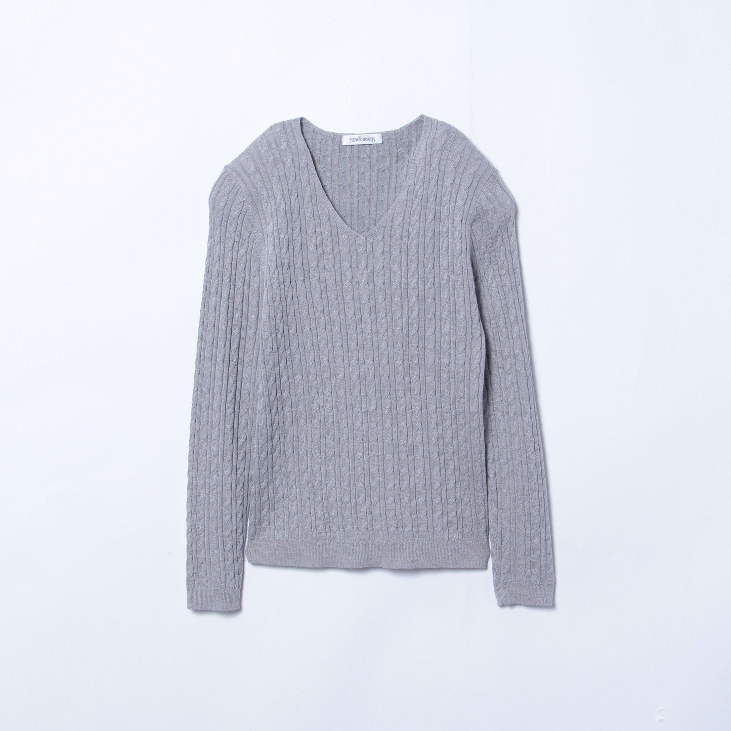 【DRESS KNIT】 ビスコースポリエステル ケーブルニット