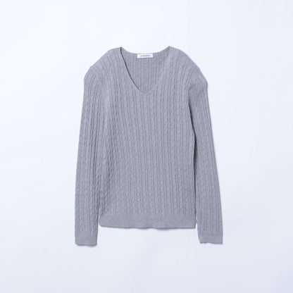 【DRESS KNIT】 ビスコースポリエステル ケーブルニット