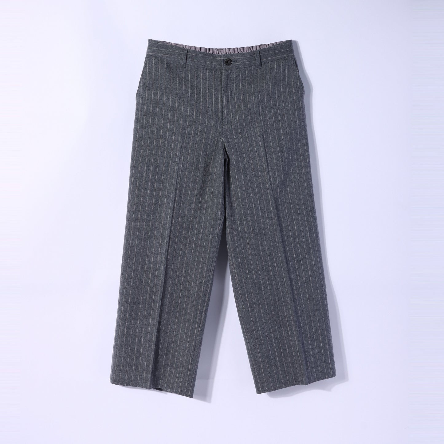 【L】ストライプフラノ センタープレスパンツ