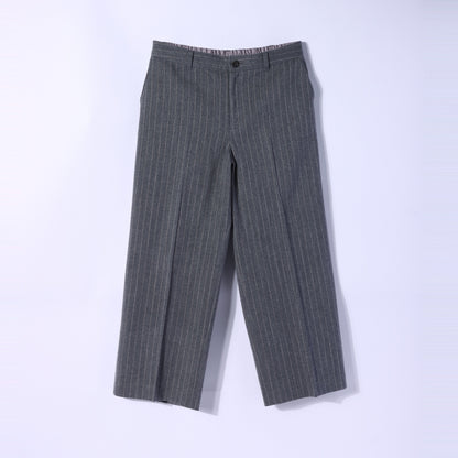 【L】ストライプフラノ センタープレスパンツ