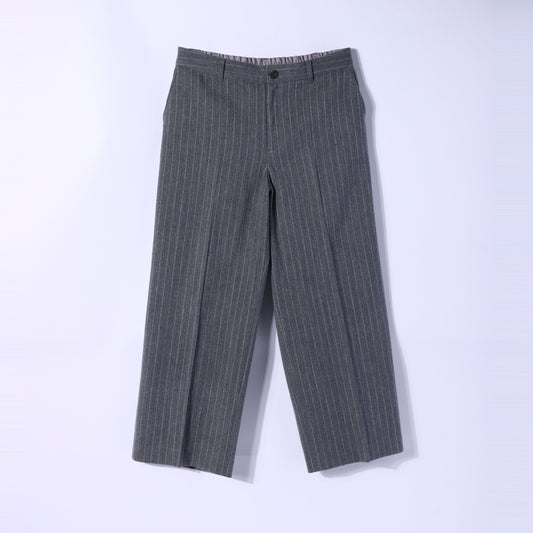 【L】ストライプフラノ センタープレスパンツ