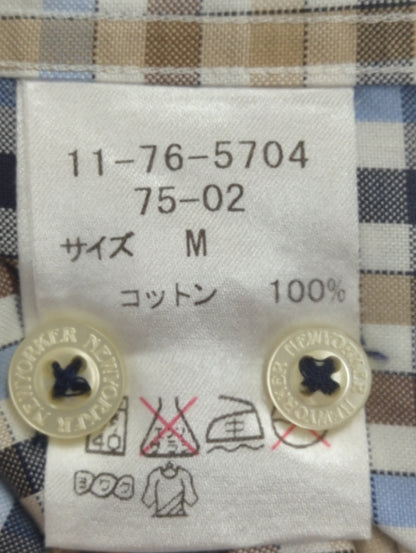 サッカーマルチマドラスチェック 長袖ショートボタンダウンシャツ