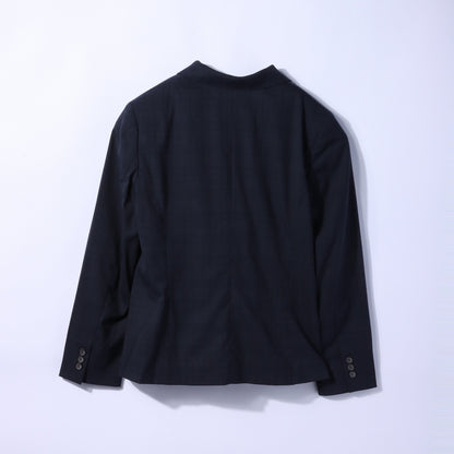 【L】ファインシャドーチェック 1釦ノッチドラペルジャケット