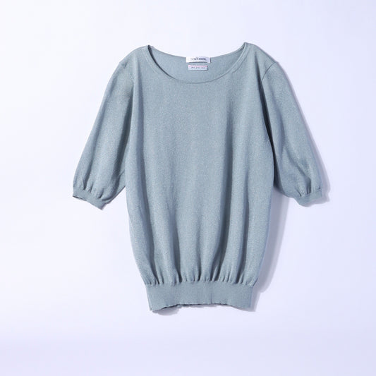 【DRESS KNIT】 5分袖ニットプルオーバー(スーツインナー対応)