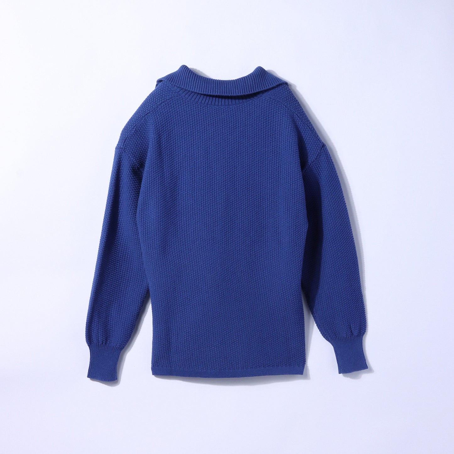 ポリコットン鹿の子 スキッパープルオーバーニット