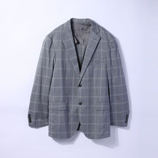 サマーフィールド コットンシルク ウィンドウペイン アンコンブリーカー モデルジャケット(2ボタン)