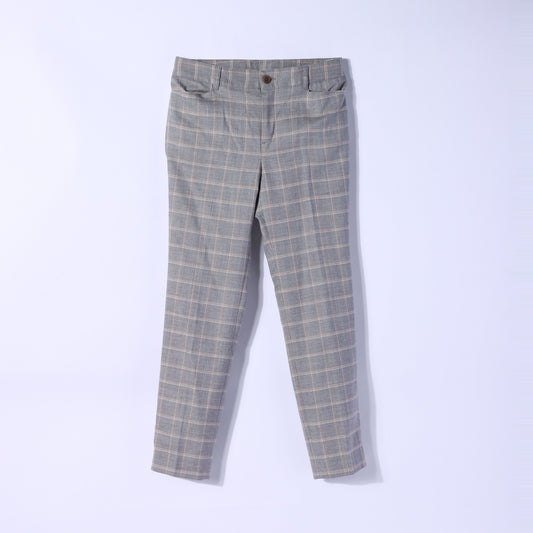 ダブルラインチェック 9分丈テーパードパンツ