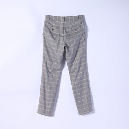 ダブルラインチェック 9分丈テーパードパンツ