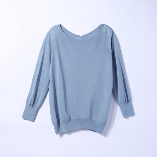 【L】【DRESS KNIT】 Italy yarn 2WAYクルーネックプルオーバー