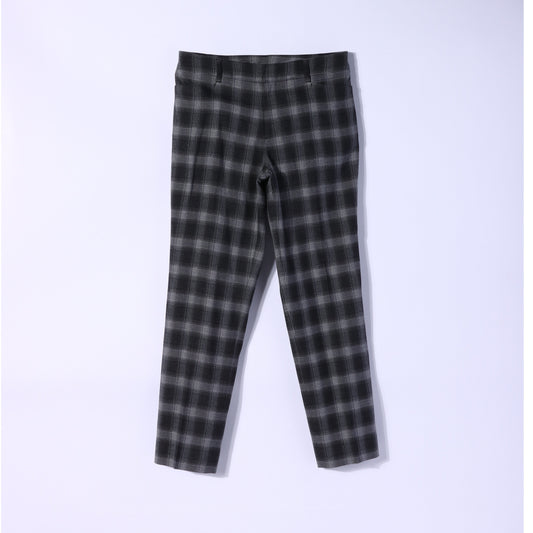 【ストレッチ】オンブレーチェックツイル スタイリッシュテーパードパンツ