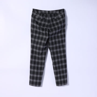 【ストレッチ】オンブレーチェックツイル スタイリッシュテーパードパンツ