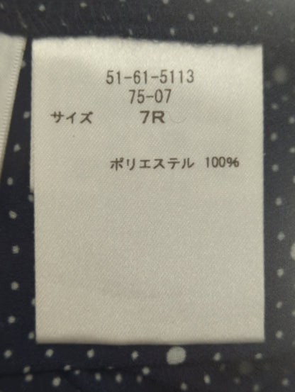 シャルマンドットプリント ボウタイ風ブラウス
