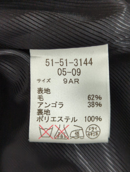 スタンドカラー アンゴラ混 ミドル丈コート